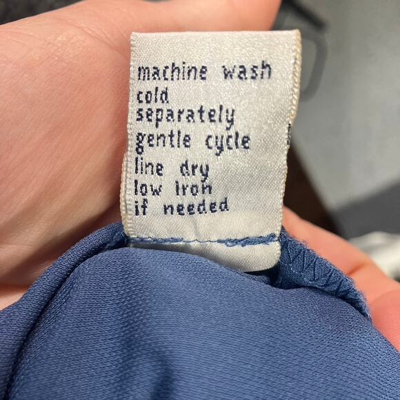 Vintage Tyler Boe Maxi Sheath Dress‎ Womens M Blue Floral Mesh Spring Summer - Picture 12 of 14